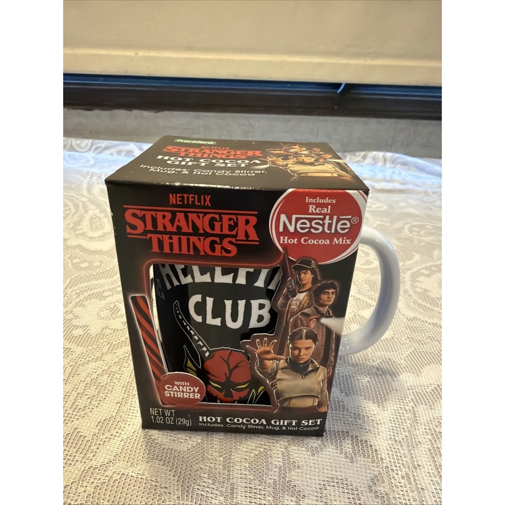 Stranger Things Hellfire Club Mug & Nestle Hot Cocoa Gift Set Brand New